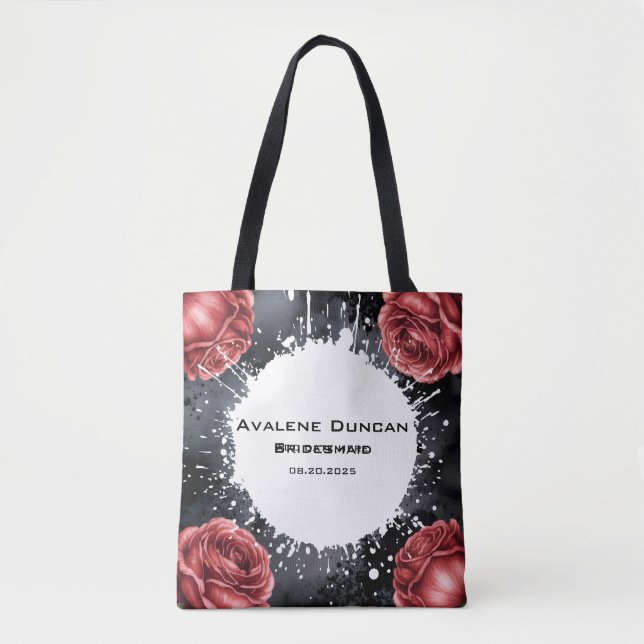Tote Bag Cadre de mariage Rose Gothique, Cadeau pour Demois (Devant)