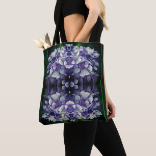 Tote Bag Cadre de pétales Blue Hydrangea Créez votre propre