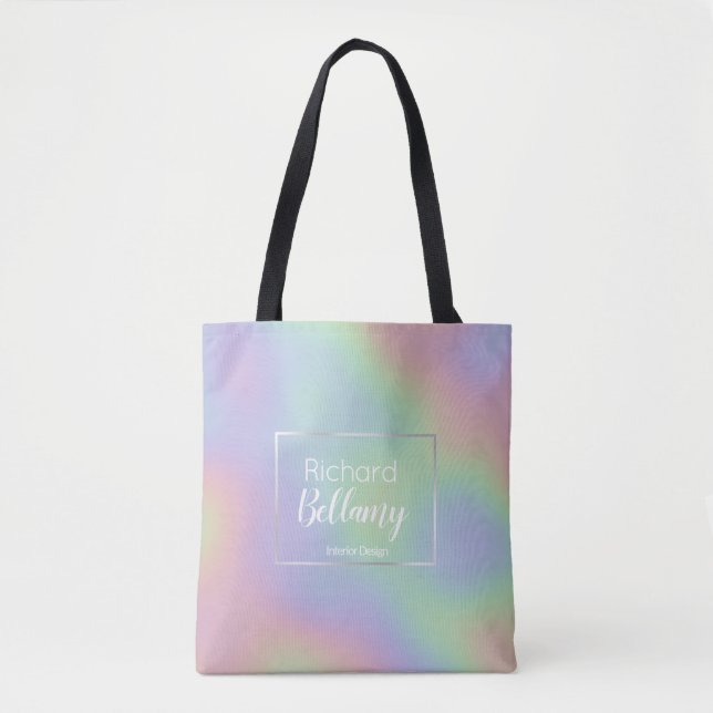 Tote Bag Cadre métallique Holographique moderne à effet arc (Devant)