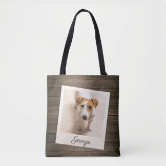 Tote Bag Cadre photo pour animaux de compagnie Bois rustiqu