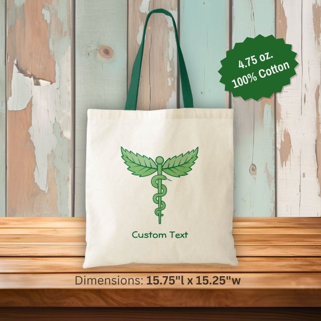Tote Bag Caducée avec feuilles (Créateur téléchargé)