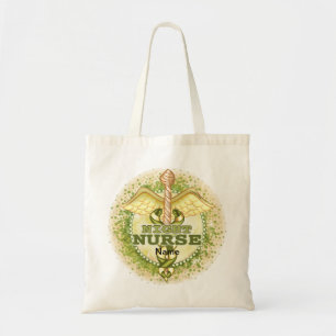 Tote Bag Caducée d'infirmière de nuit en or