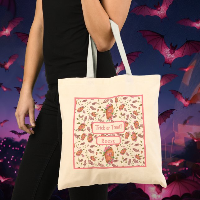 Tote Bag Café aux chauves-souris roses roses roses (Créateur téléchargé)