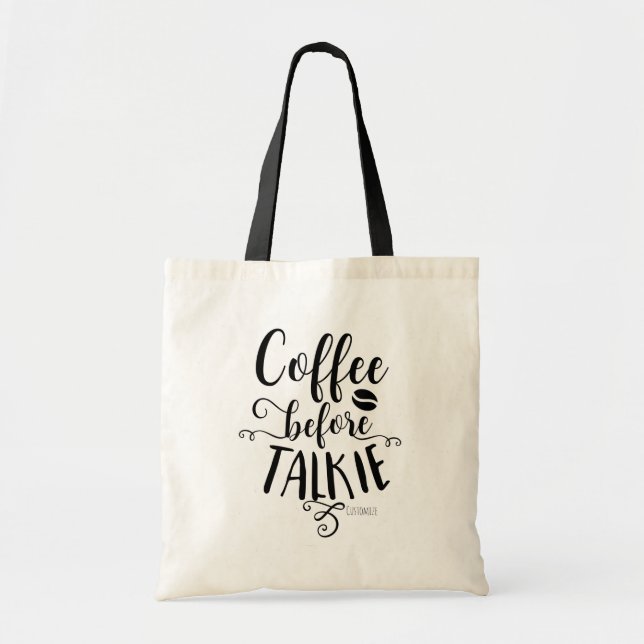 Tote Bag CAFÉ AVANT TALKIE Typographie moderne sur mesure (Devant)