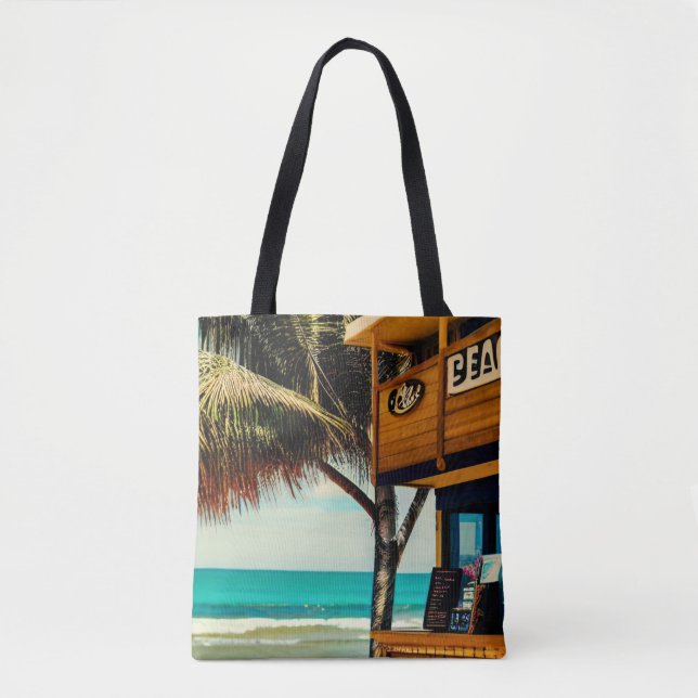 Tote Bag Cafe Bar de la plage de Bali (Devant)