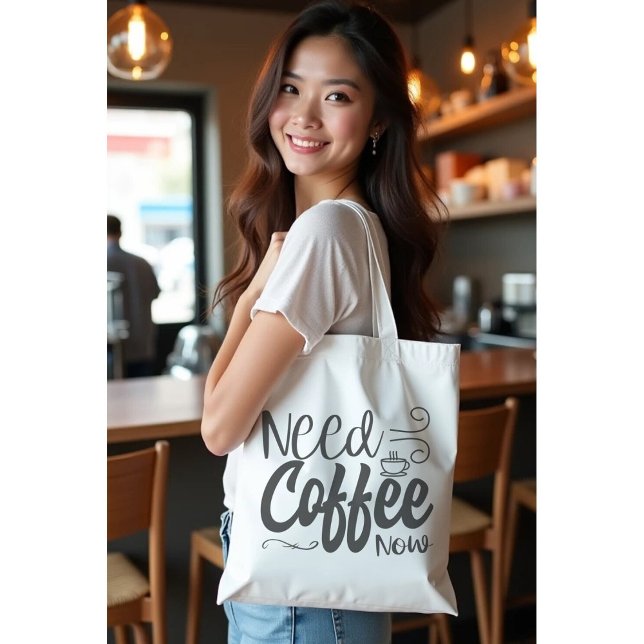 Tote Bag Café de besoin noir et blanc maintenant (Créateur téléchargé)