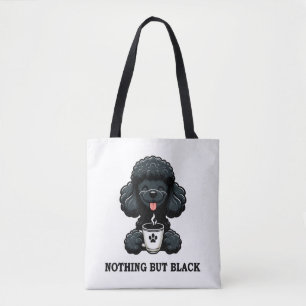 Tote Bag Café de caniche noir rien que noir