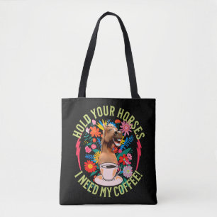 Tote Bag Café drôle de cheval amateur d'humour