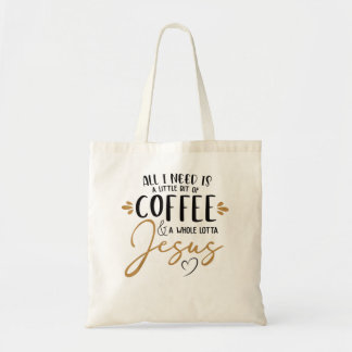 Tote Bag Café Et Beaucoup De Café Jesus Lover Christi