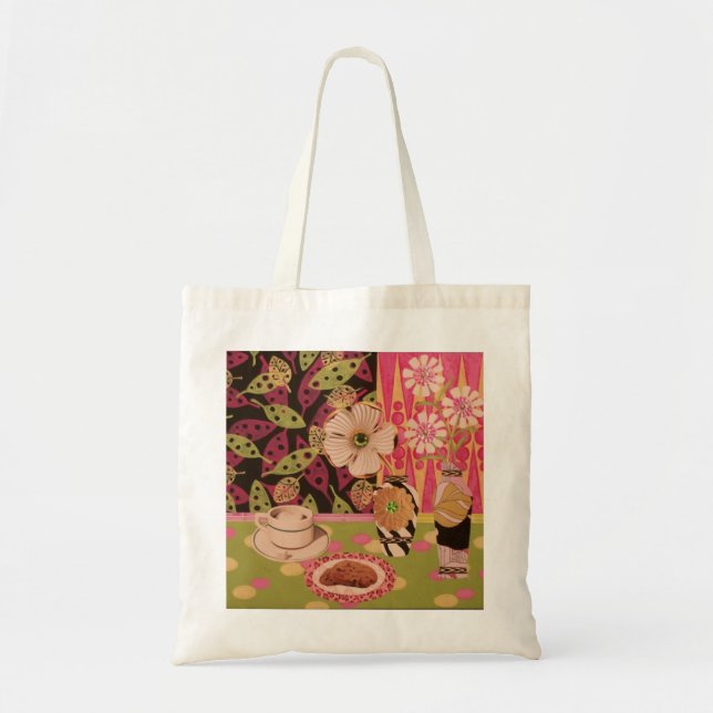 Tote Bag Café et biscuits Fourre-tout floral (Devant)