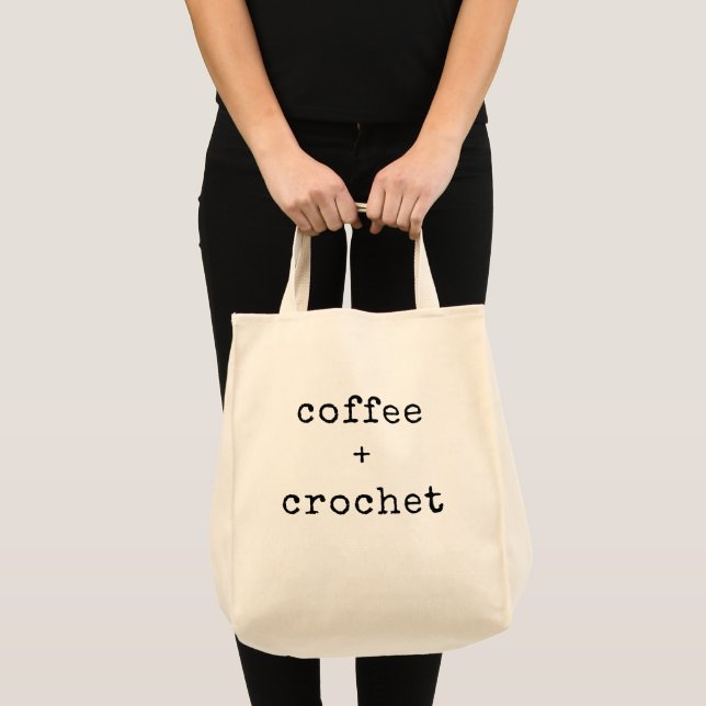 Tote Bag Café et Crochet | Texte modifiable pour les auteur (Devant (produit))