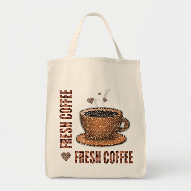 Tote Bag Café Frais Et Tasse À Café (Devant)