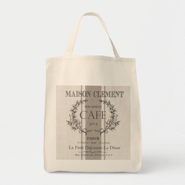 Tote Bag café français vintage moderne (Devant)