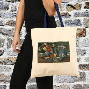 Tote Bag Café, gâteau, thé et fleurs vintages l'après-midi