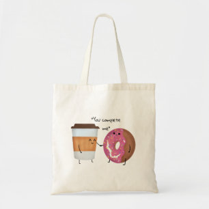 Tote Bag Café mignon et Donut Complet Couple