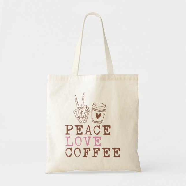 Tote Bag Café Peace Love (Devant)