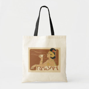 Tote Bag Café Rajah Art Nouveau vintage, Dame avec du café