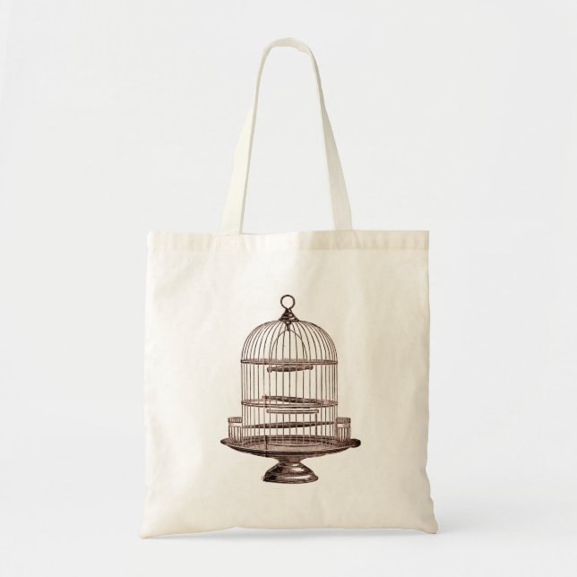 Tote Bag Cage d'oiseaux Vintage (Devant)