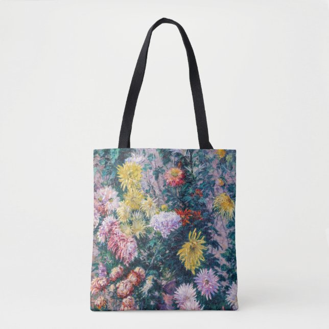 Tote Bag Caillebotte - Chrysanthèmes blanc et jaune (Devant)