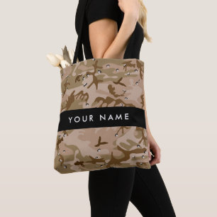 Tote Bag Cailloux du Camouflage du désert, Votre nom, Perso