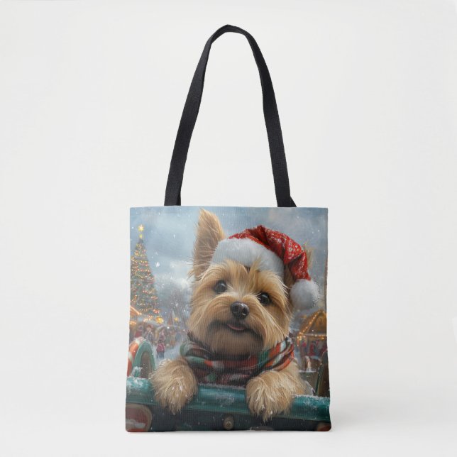Tote Bag Cairn Terrier Dog Roller Dessous de verre Noël (Devant)