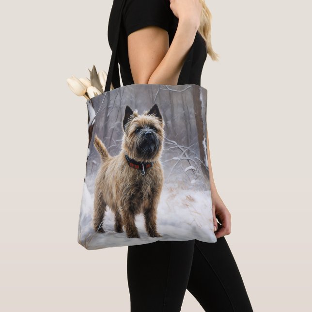 Tote Bag Cairn Terrier Qu'Il Neige Noël (De près)