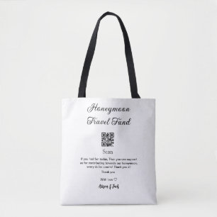Tote Bag Caisse de lune de miel scanner code QR ajouter nom