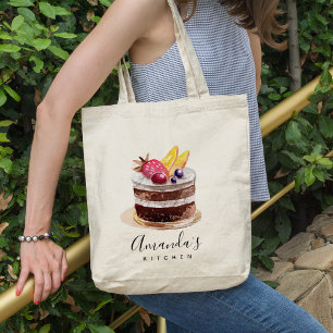 TOTE BAG CAKE FLORAL DE FRUITS PATISSERIE CUPCAKE BAKERY CH