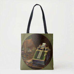 Tote Bag Calculateur comptable Comptomètre vintage