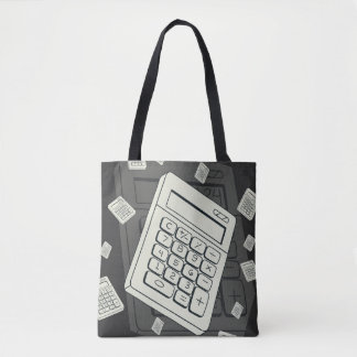 Tote Bag Calculatrice minimaliste et illustration de motif