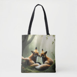 Tote Bag Cale rouge Fox dans la forêt de Misty