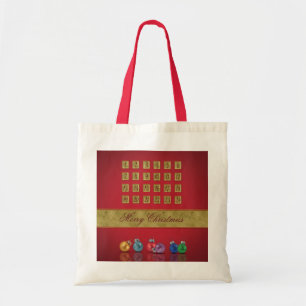 Tote Bag Calendrier de l'Avent Ornements de Noël