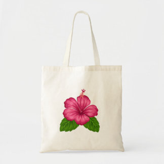 Tote Bag Calendula arrangée et hibiscus rose