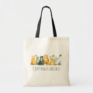 Tote Bag Calico Cat Lady Lover Aquarelle Pet