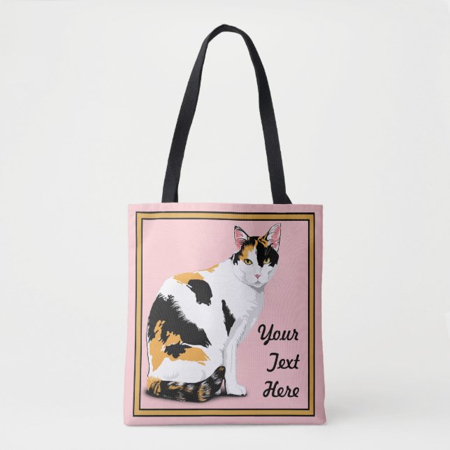 Tote Bag Calico Cat Personnalisé (Devant)