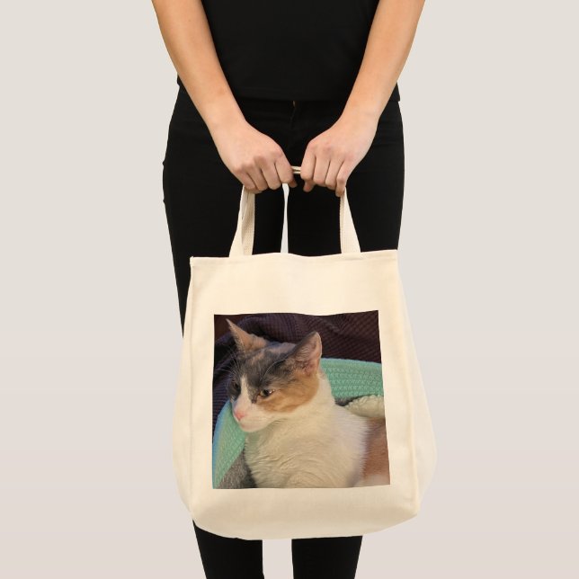 Tote Bag Calico Chat dans le lit de chat (Devant (produit))