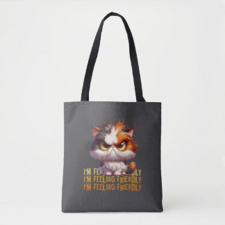 Tote Bag Calico Grumpy Chat et une citation drôle
