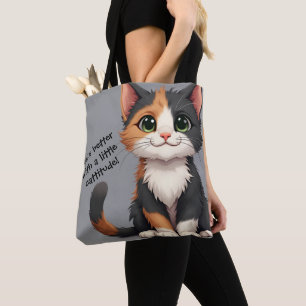 Tote Bag Calico Kitten Whimsical avec attitude