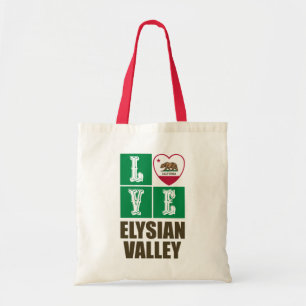 Tote Bag California State Flag Heart Love Elysian Valley