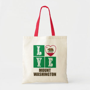 Tote Bag California State Flag Heart Love Mount Washington