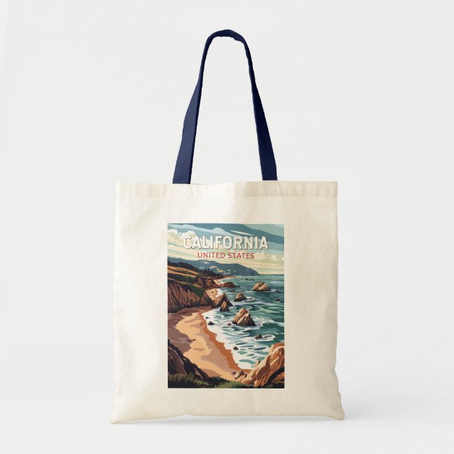 Tote Bag California Travel Art Vintage (Devant)