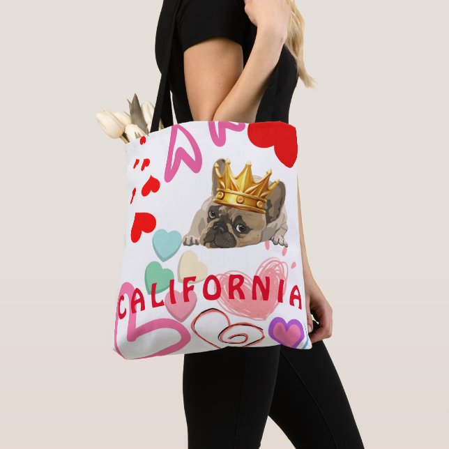 Tote Bag Californie Amoureux des chiens tendance estivale a (De près)