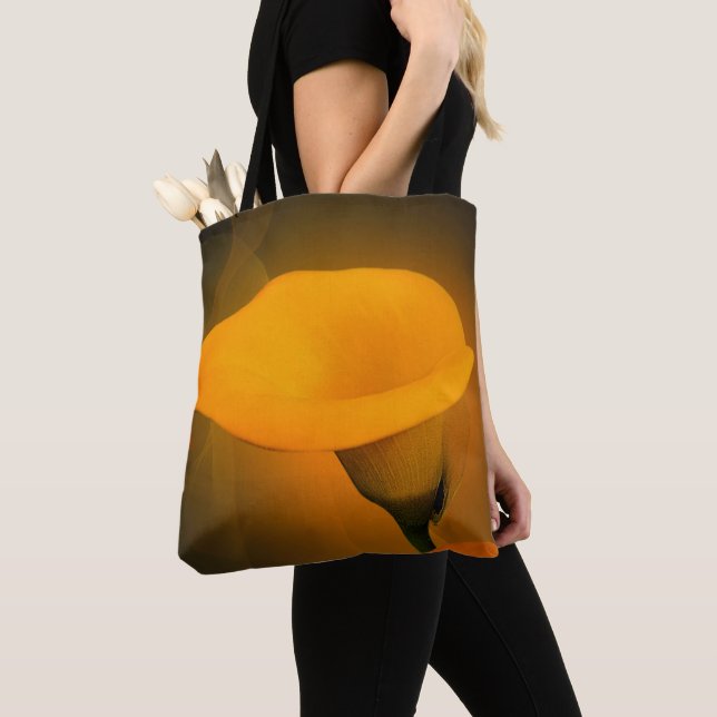 Tote Bag Calla Lily Chaud Yellow Mist Arrière - plan (De près)