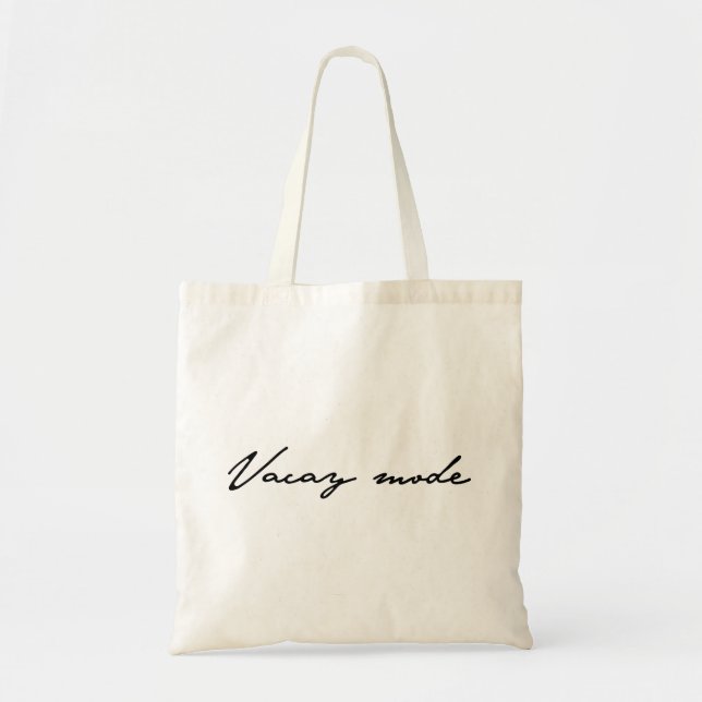 Tote Bag Calligraphie estivale en mode Vacay (Devant)