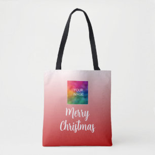 Tote Bag Calligraphie Joyeux Noël avec votre photo / logo