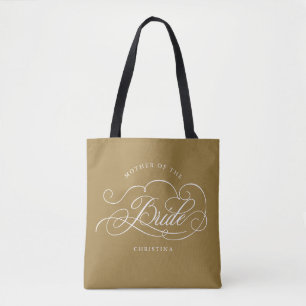 Tote Bag Calligraphie moderne or Mère de la Mariée