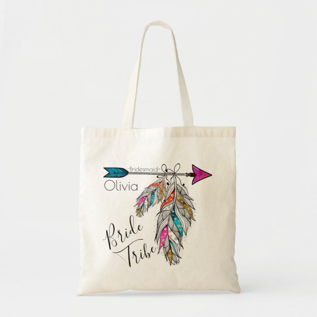 Tote Bag Calligraphie personnalisée Flèche de la tribu des  (Devant)