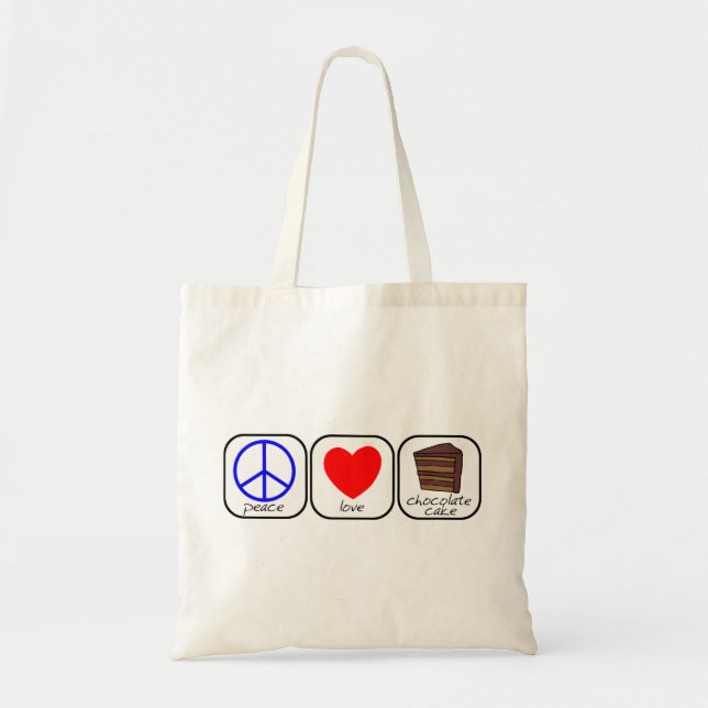 Tote Bag Calme, amour et gâteau au chocolat (Devant)