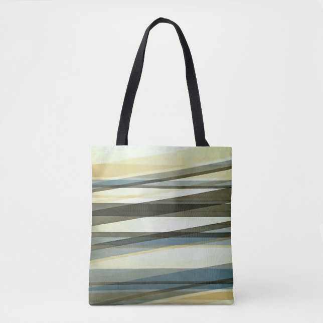 Tote Bag Calques semi-transparents en brun sable et bleu (Devant)