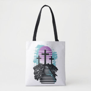 Tote Bag Calvaire Golgotha c'est fini Moderne chrétien